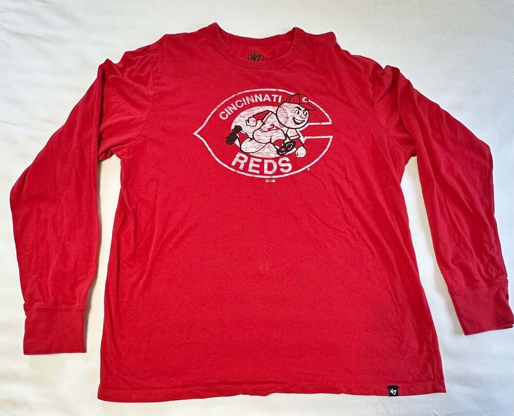 47 Brand Cincinnati Reds Cooperstown Collection Red Long Sleeve T-Shirt Men's XL